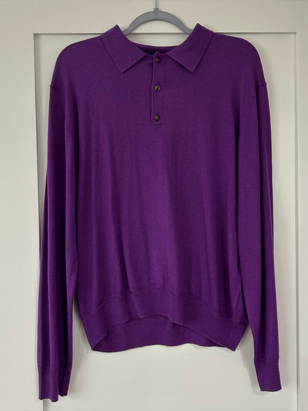 NWT New La Ligne Ben Polo Sweater in Amethyst Purple Size Extra Large